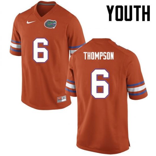 Youth Florida Gators #6 Deonte Thompson NCAA Nike Orange Authentic Stitched College Football Jersey ETK0762QW